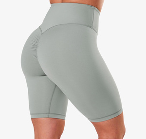 High Waist Seamless Sage Green Biker Shorts for Women Stretch Compression Fitness Gym Yoga Workout Bottoms - Product Image 2
