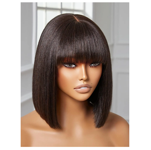 Venta al por mayor de alto rendimiento recto chino Virgen pelucas de pelo Natural Original de buena calidad para encaje frontal 10-14 pulgadas 250% pelucas - Product Image 1