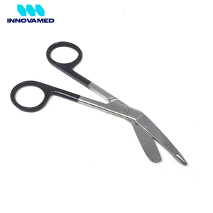 Tijeras para vendajes Lister con mango negro, 5.5 pulgadas, acero inoxidable, quirúrgicas, certificadas CE Clase I por INNOVAMED - Product Image 3