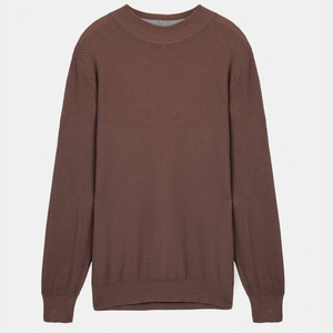 100% coton classique col montant pull kaki marron vêtements d'hiver Logo personnalisable haute qualité respirant Anti-rétrécissement avant - Product Image 4