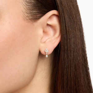 Boucles d'oreilles pendantes tendance en argent sterling 925 avec diamant moissanite brillant, forme poire et marquise, cadeau parfait pour femme, mariage, fiançailles - Product Image 2