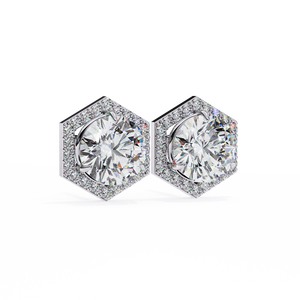 18K Gold Unique Earring with Lab-Grown Diamond Premium Diamond Earrings - Product Image 1