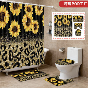 Custom Printed Waterproof Shower <b>Bathroom</b> Rug <b>Set</b> for <b>Bathroom</b> Non-Slip Shower Curtain Bath <b>Mat</b> - Product Image 6