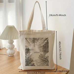 CXJ-F24014 Custom Cotton Canvas Tote Shopping <b>Bag</b> 12oz <b>Medium</b> Heat Transfer Durable Eco-Friendly Washable for Advertising Use - Product Image 5