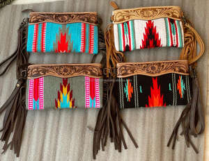 กระเป๋าถือหนังอาน Aztec สินค้ามาใหม่กระเป๋าถือแบบสะพายข้างทำจากหนังกระเป๋าคาดลำตัวสไตล์ตะวันตก - Product Image 4