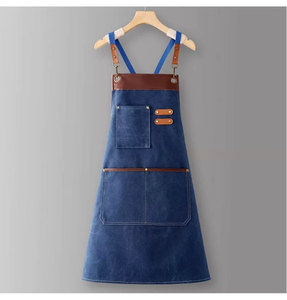 Delantales de lona lavados de alta calidad con estampado de acuarela, babero, cocina, cafetería, capa de trabajo, delantal de peluquero ajustable - Product Image 5