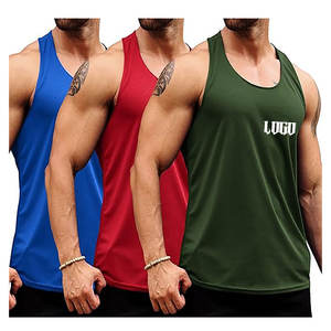 Camiseta de gimnasio sin mangas para hombre, camiseta ligera para entrenamiento muscular, secado rápido, entrenamiento atlético, Fitness, talla grande lavada - Product Image 4