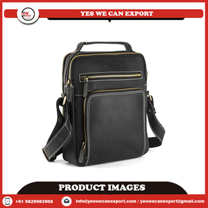 กระเป๋าแมสเซ็นเจอร์สะพายข้างหนังควายทำมือวินเทจสำหรับทุกเพศ - Product Image 4