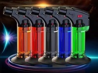 Briquet torche haute température coupe-vent au butane jetable classique pour cigares, cigarettes et outils de cuisson, avec logo personnalisé