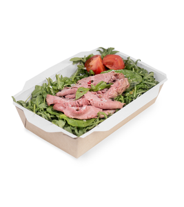 Bol à salade en papier kraft de qualité supérieure OSQ OpSalad 800 avec couvercle transparent anti-fuite pour la présentation de plats à emporter, logo personnalisé - Product Image 1