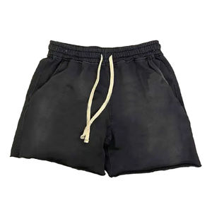 Shorts Unisex Personalizados al por Mayor, Shorts Vintage Desgastados con Lavado Ácido, Borde Crudo, Felpa Francesa de Algodón, Shorts Vintage con Lavado Ácido - Product Image 5