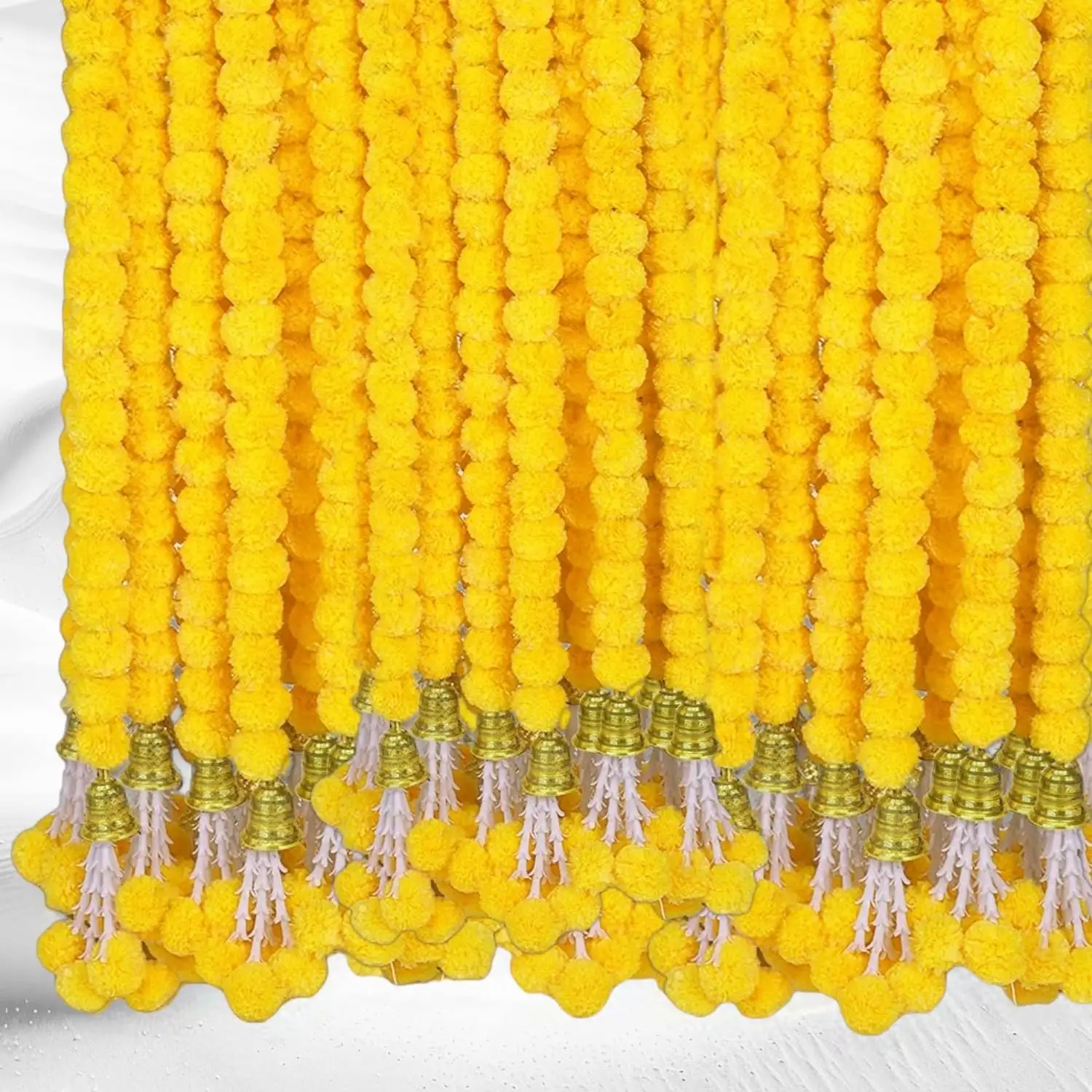 Indian Artificial Flower Garland Lines Marigold Mango Flower Strings With Bell Indian Wedding Decor Home Decor Wedding Backdrop