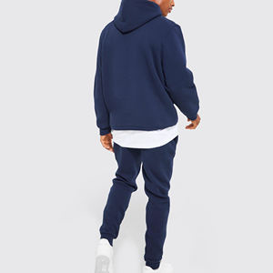 Ensemble de survêtement décontracté pour homme, uni, pour l'hiver, 100% polyester, molleton écologique, sweat-shirt et pantalon de jogging - Product Image 4