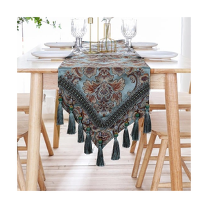 Camino de mesa de rayas de sarga de algodón 100% amigable para uso diario hecho en La India AZO gratis certificado asequible comedor Decoración práctica - Product Image 3