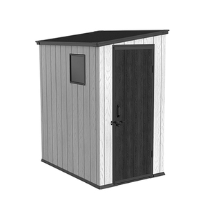 Abri de jardin à toit en pente 4x6, gain de place, en résine, pour outils extérieurs, rangement mural en plastique pour allée latérale ou balcon - Product Image 3