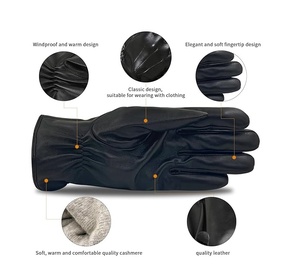 Guantes de cuero suave para clima frío y cálido de moda para hombres de invierno de Pakistán - Product Image 4