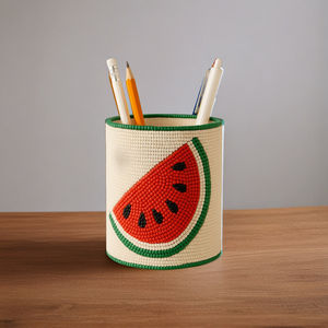 Nouvelle conception spéciale formes orange fabriquées à la main porte-stylo coloré perlé et porte-maquillage taille personnalisée faire en inde - Product Image 2