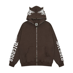 Venta al por mayor personalizado 2025 nuevas sudaderas con capucha Hip-Hop Full Zip Up Hoodie 460 Gsm cremallera elegante Sudadera con capucha para hombres - Product Image 2