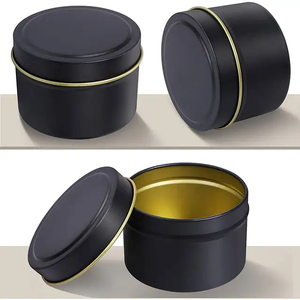 Seamless Empty Gift Box Metal Tin Plate Material Green Blue <b>Pink</b> Purple Gold Black Customizable 8oz Tin <b>Candle</b> Containers Item - Product Image 6