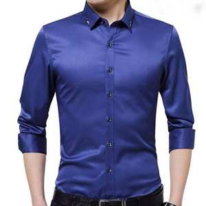 เสื้อเชิ้ตผ้าฝ้ายแขนยาวสำหรับผู้ชายเสื้อเดรสสำหรับ100% ออฟฟิศธุรกิจดีไซน์เรียบโลโก้ตามสั่ง - Product Image 3