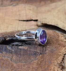Amethyst Ring 925 Sterling Silver Oval Gemstone Handmade Jewelry Women February Birthstone Gift - Product Image 3
