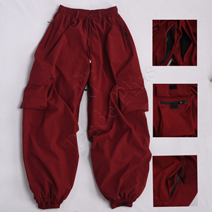 Pantalones holgados de nieve cintura elástica Casual Color sólido 100% poliéster tendencia suelta High Street Hip Hop impermeable a prueba de viento pantalones de esquí - Product Image 1
