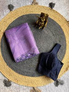 Lino de diseñador ORGANZA JACQUARD Trabajo Saree Blusa sin costuras RED GARARA-Moda moderna de alta calidad Ropa de fiesta Estilo tradicional - Product Image 2