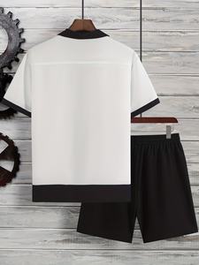 Ensemble de vêtements de sport deux pièces d'été à la mode pour hommes, vêtements d'extérieur décontractés respirants en nylon à séchage rapide, impression brodée personnalisée - Product Image 2
