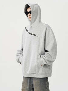 Sudadera con Capucha Larga y Cremallera para Hombre, de Alta Calidad, Ligera, 100% Algodón, 300g, Transpirable, Ecológica, para Otoño - Product Image 2