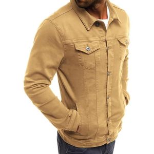 Chaqueta vaquera clásica ajustada para hombre, abrigo vaquero de moda informal - Product Image 3