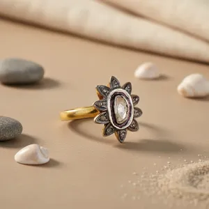 Men's Oval Cut Zircon Flower Shape Cocktail <b>Ring</b> Prong Setting Wedding <b>Ring</b> <b>Silver</b> Plated Luxury Fine Jewelry - Product Image 2
