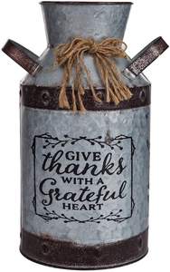 Nouvelle arrivage Dernière conception Canette à lait galvanisée avec base rustique Milieu de finition personnalisée Métal Vintage Design Canne à lait à vendre - Product Image 2