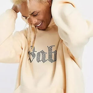 เสื้อฮู้ดสวมหัวแบบสวมหัวมีฮู้ดสำหรับผู้ชายเสื้อผ้าแนวสตรีทโอเวอร์ไซส์ประดับพลอยเทียมสำหรับฤดูหนาว - Product Image 6