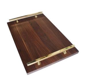 Ensemble de 2 plateaux de service ramadan au design élégant plateau en bois de qualité de luxe avec poignée pour vaisselle plateau de service - Product Image 5