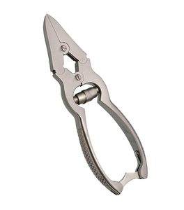 Coupe-ongles à action combinée, mâchoires concaves, ressort cylindrique avec verrouillage, style à long bec, lame droite tranchante en acier inoxydable - Product Image 1