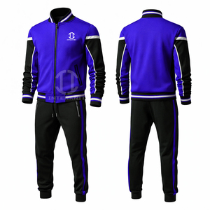 Conjunto Deportivo Personalizado para Hombre, Chaqueta Bomber Roja y Negra y Pantalones Deportivos, 2 Piezas, Ropa Deportiva al por Mayor, Traje de Entrenamiento Ajustado para Gimnasio - Product Image 3