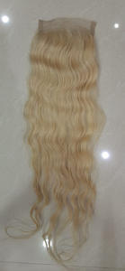 Cierre de cabello humano de alto grado rubio con máquina de doble trama de cabello humano a la venta por exportadores indios precios directos de fábrica - Product Image 2