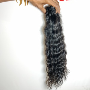 100% Remy Naturel Sud Indien Extensions de Cheveux Humains En Gros Vierge Vague Noir Couleur Double Trame Machine Ondulés Bundles HD Dentelle - Product Image 6