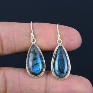 Boho เครื่องประดับต่างหูสไตล์คลาสสิกสำหรับผู้หญิงเครื่องประดับเงิน925เงินสเตอร์ลิงเครื่องประดับอัญมณีลาบราดอไรต์แฮนด์เมดต่างหูของขวัญ - Product Image 3