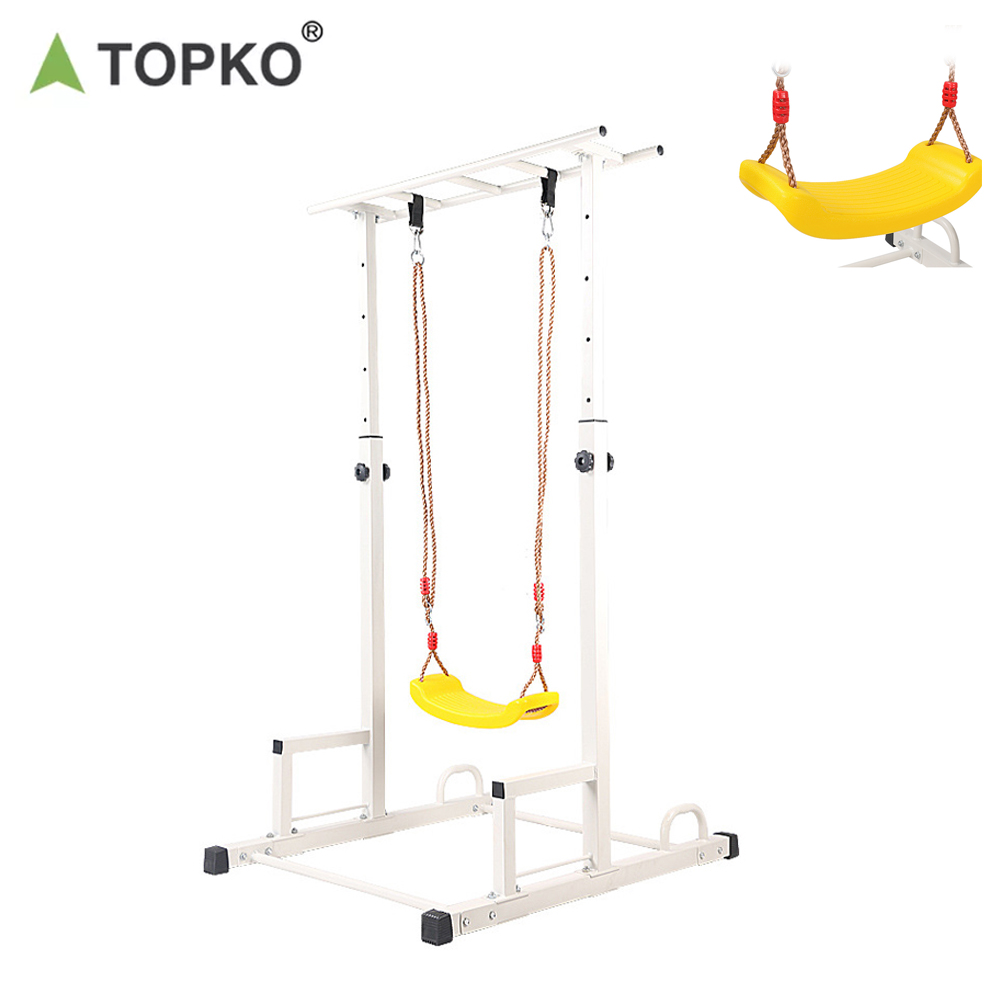 Комплект качели TOPKO детские из стальной трубы, садовый комплект качелей с регулируемой разрезной приседающей стойкой