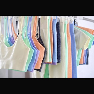 ผู้หญิงชุดโยคะออกกําลังกายเสื้อกางเกงกีฬา Bra ชุดออกกําลังกายกางเกงขาสั้น Crop TOP เอวสูงวิ่งกางเกงขายาวชุดกีฬา - Product Image 6