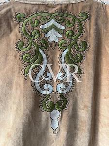 เสื้อโค้ทกำมะหยี่ปักมือ ปกคอปก แขนสามส่วน ไซส์ใหญ่สำหรับผู้หญิง เสื้อคลุมลำลองสำหรับฤดูใบไม้ร่วง - Product Image 6
