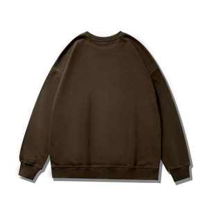 Sweat-shirt à col rond uni crème pour homme, coupe classique, tricoté, manches longues, décontracté, pour l'automne - Product Image 5