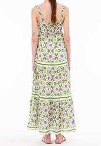 Vestido Casual de Mujer 100% Algodón, Corte A, Verano, Estampado Geométrico y de Azulejos, Bolsillos Traseros con Smocking, Cintura Natural, Clásico Instantáneo - Product Image 4