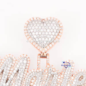 Personalizado Iced Out Lab Grown Diamond Nombre Colgante VVS Carta Colgante Corazón Bail 925 Plata Hip Hop Joyería - Product Image 2