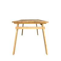 Table à manger rectangulaire en bois de teck massif, faite à la main, écologique, design minimaliste moderne, marque Gubuk Bali, meubles pour la maison 8