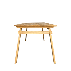 โต๊ะอาหารไม้สักทำมือ เป็นมิตรกับสิ่งแวดล้อม ไม้เนื้อแข็ง รูปทรงสี่เหลี่ยมผืนผ้า ดีไซน์มินิมอล ทันสมัย ยี่ห้อกุบุก บาหลี 8 ชิ้น เฟอร์นิเจอร์สำหรับบ้าน - Product Image 2