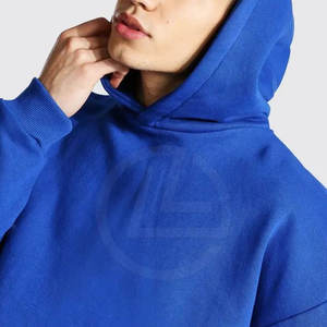 Sudadera con capucha Street Style Raw Hem con hombros caídos y diseño recortado sin terminar Sudadera con capucha de gran tamaño con detalles de dobladillo crudo - Product Image 3