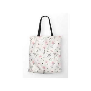 Vente en gros de sacs réutilisables en toile coton biologique vierge imprimé sublimation de qualité supérieure personnalisés maquillage cosmétique sacs écologiques - Product Image 6