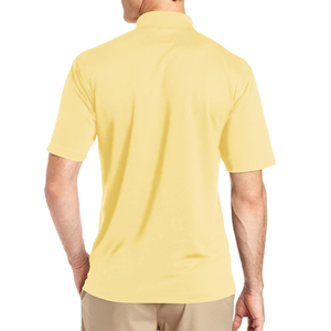 Golf de alta calidad para hombres para camisas hecho a medida al por mayor nuevo diseño patrón sólido que absorbe la humedad poliéster tejido deportivo - Product Image 2